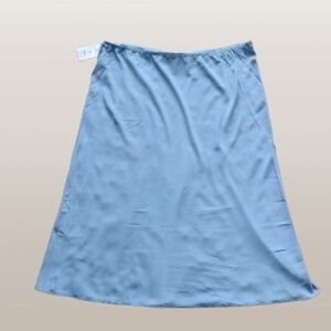 NWT Light Blue Satin A-Line Midi Skirt  Size XXXL 22 Holiday Party, Elegant